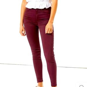 AE Maroon 360 Stretch high-waisted Skinny Jeans NWOT